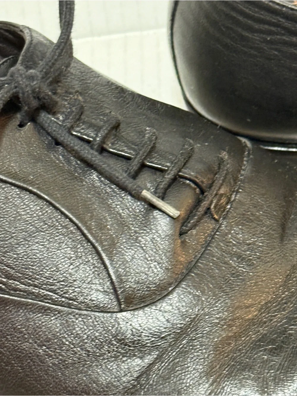 Bruno Magli Black Shoes Men's Sz 12 Cap Toe Leather Italy Lace Up Oxford